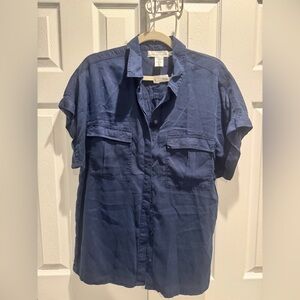 Women’s H&M L.O.G.G Dark Blue Button Down Shirt